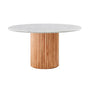 Cosmos Marble Dining Table - Oak / Carrara Marble / 120cm