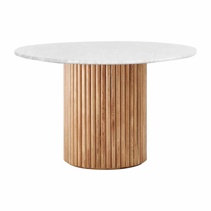 Cosmos Dining Table (Oak, Carrara Marble, 105cm)