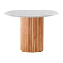Cosmos Marble Dining Table - Oak / Carrara Marble / 105cm