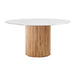 Cosmos Dining Table (Oak, Carrara Marble, 120cm)