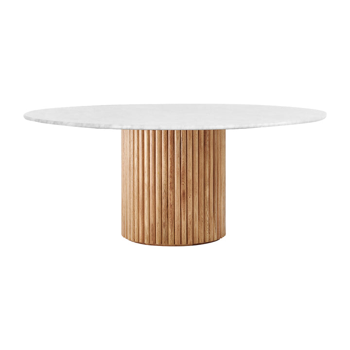 Cosmos Dining Table (Oak, Carrara Marble, 150cm)