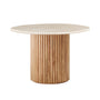 Cosmos Travertine Dining Table - Oak / 105cm
