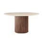 Cosmos Travertine Dining Table - Walnut / 120cm