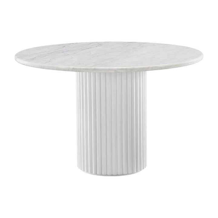 Cosmos Dining Table (White Oak, Carrara Marble, 120cm)