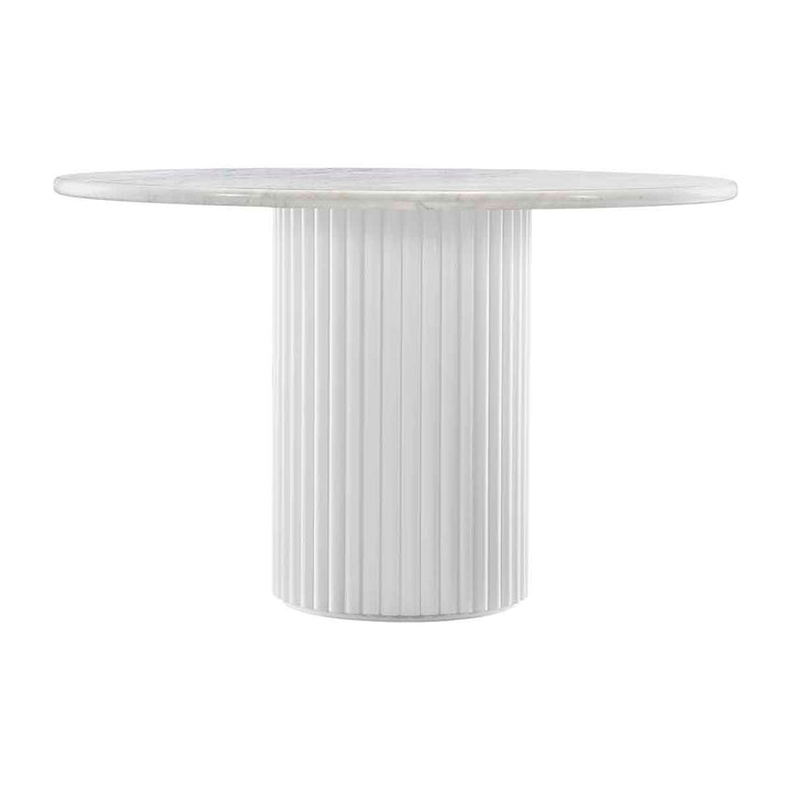 Cosmos Dining Table (White Oak, Carrara Marble, 120cm)