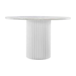 Cosmos Dining Table (White Oak, Carrara Marble, 120cm)