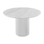 Cosmos Dining Table (White Oak, Carrara Marble, 120cm)