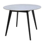 Oia White Marble Dining Table - Black / 100cm Diameter