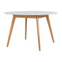 Oia White Marble Dining Table - Oak / 120cm Diameter
