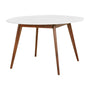 Oia White Marble Dining Table - Black / 120cm Diameter