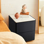 Delta Marble Bedside Table - Black