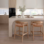 Noris Leather Bar Stool - Tan / Ash