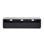 Florentina Natural Stone TV Unit - Arabescato Carrara Marble / Black Oak