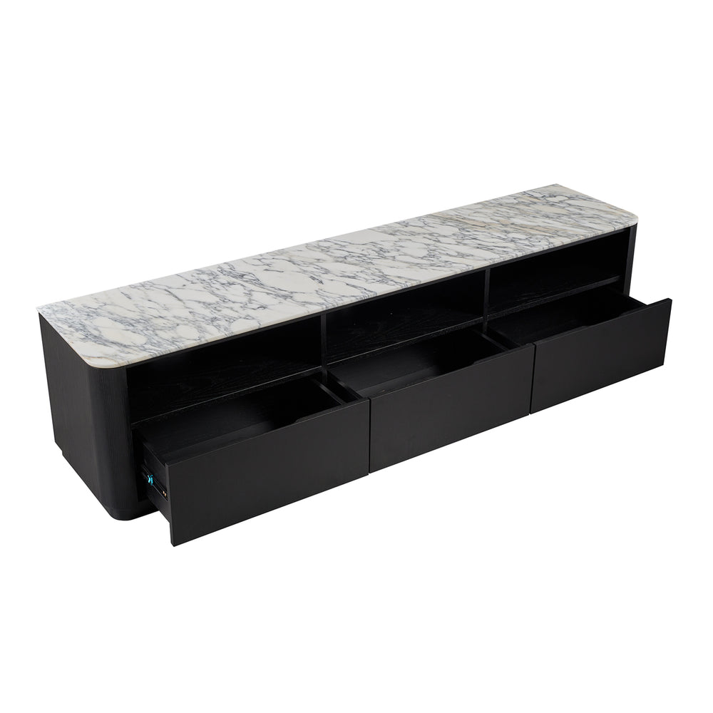 Arabescato Carrara Marble / Black Oak