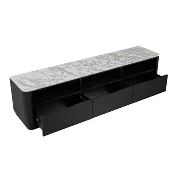 Arabescato Carrara Marble / Black Oak