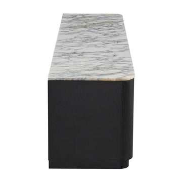 Arabescato Carrara Marble / Black Oak