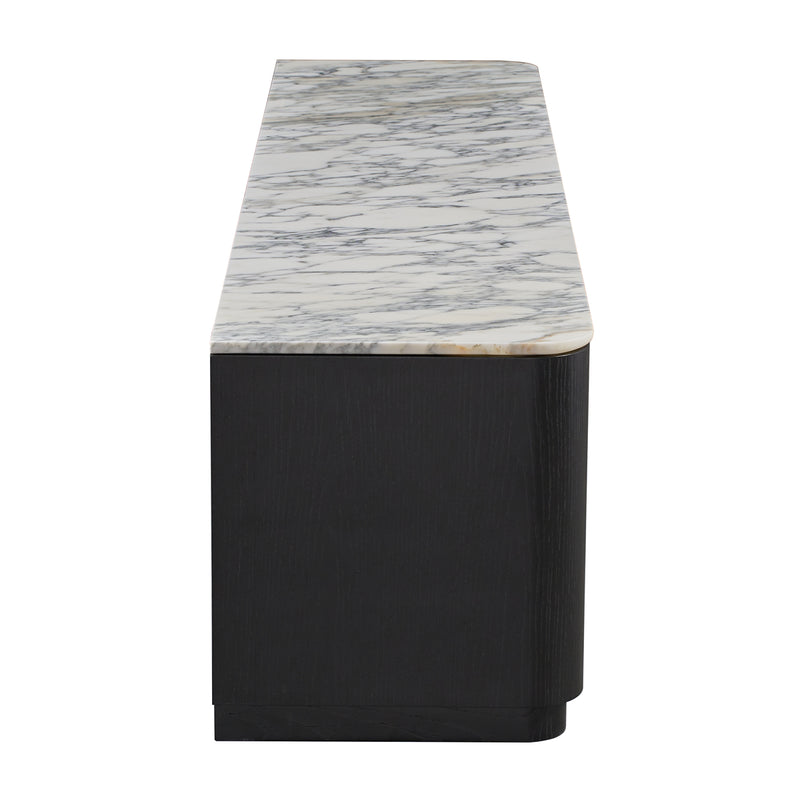 Arabescato Carrara Marble / Black Oak
