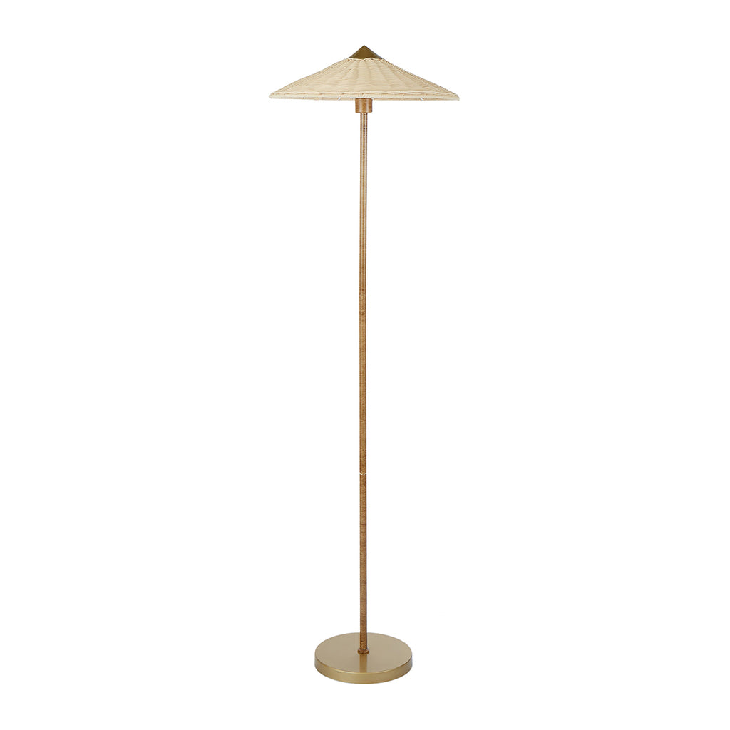 Large rattan floor deals lamp