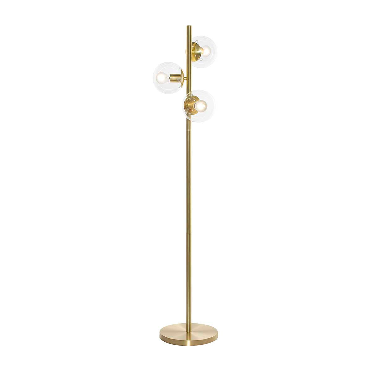 Gold floor lamp on sale glass shade