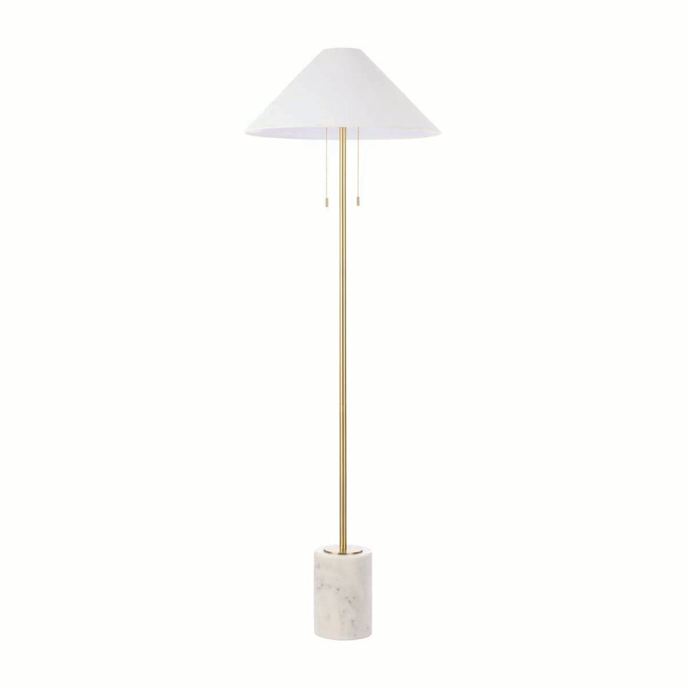 Tillie Floor Lamp (White & Brass)