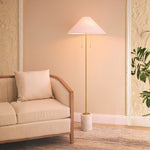 Tillie Floor Lamp (White &amp; Brass)
