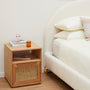 Cuba Rattan Open Bedside Table - Oak / Natural