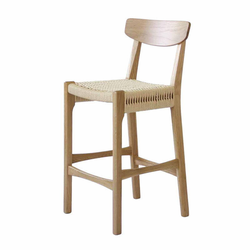 Fitzroy Rattan Bar Stool With Backrest