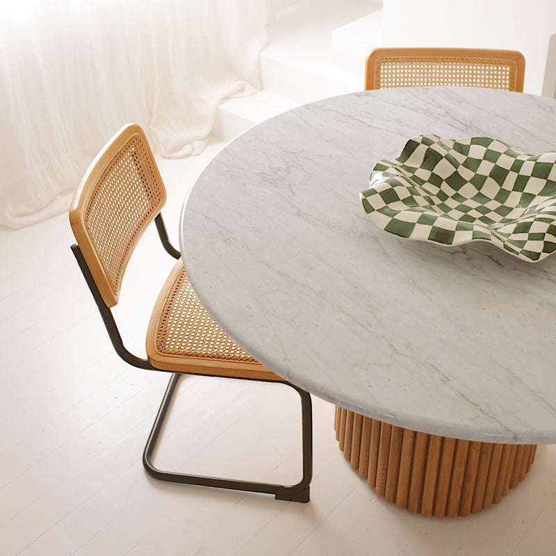 Cosmos Dining Table (Oak, Carrara Marble, 150cm)