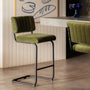 Blake Velvet Bar Stool - Olive