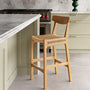 Fitzroy Rattan Bar Stool With Backrest - Oak