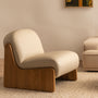 Carmella Lounge Chair - Almond Leather / Oak