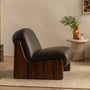 Carmella Lounge Chair - Chocolate Leather / Walnut