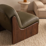 Olive Green Leather / Walnut