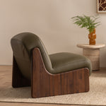 Olive Green Leather / Walnut