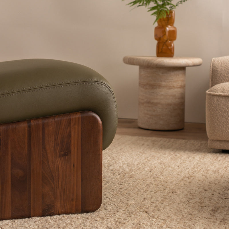 Olive Green Leather / Walnut