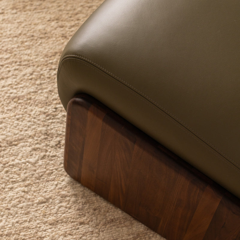 Olive Green Leather / Walnut