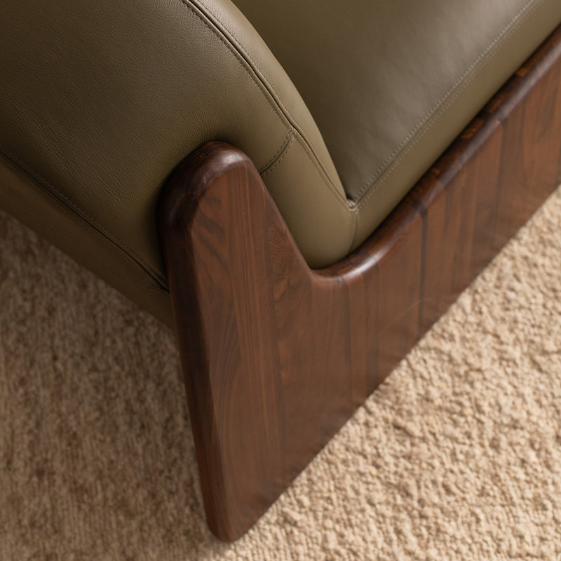 Olive Green Leather / Walnut