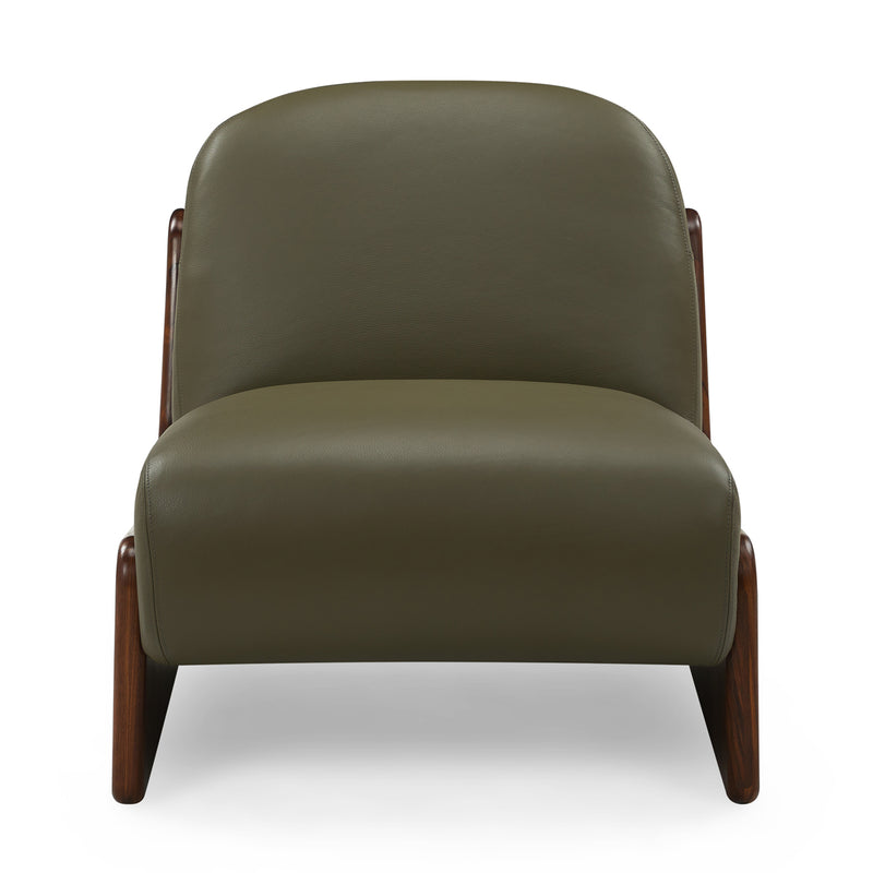 Olive Green Leather / Walnut