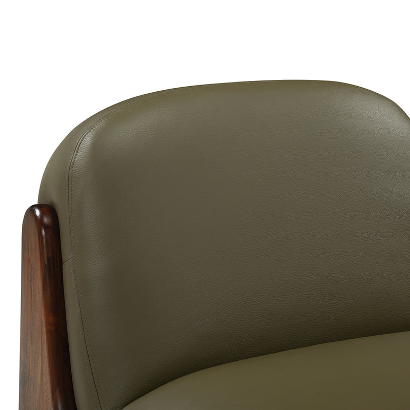 Olive Green Leather / Walnut