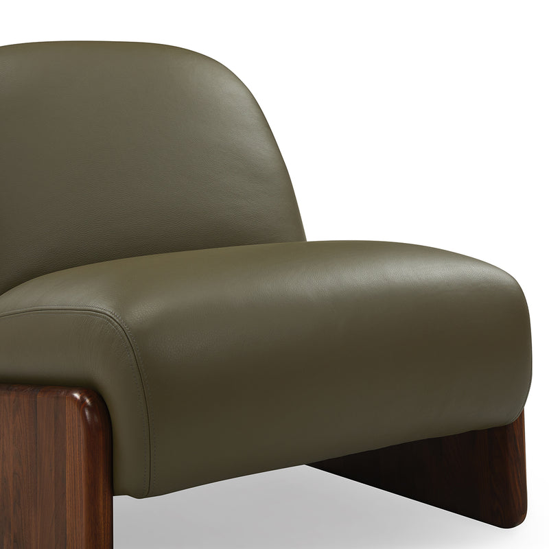 Olive Green Leather / Walnut