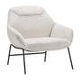 Designer Fabric Armchair - Pearl White / Black