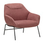Designer Fabric Armchair - Rosy Paprika / Black