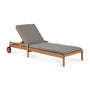 Jack Fabric Outdoor Adjustable Lounger - Mocha / Teak Brown