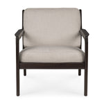 Jack Fabric Lounge Chair (Mahogany Dark Brown, Ivory)