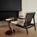 Jack Fabric Lounge Chair (Mahogany Dark Brown, Ivory)