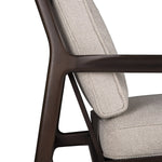 Jack Fabric Lounge Chair (Mahogany Dark Brown, Ivory)