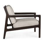 Jack Fabric Lounge Chair (Mahogany Dark Brown, Ivory)