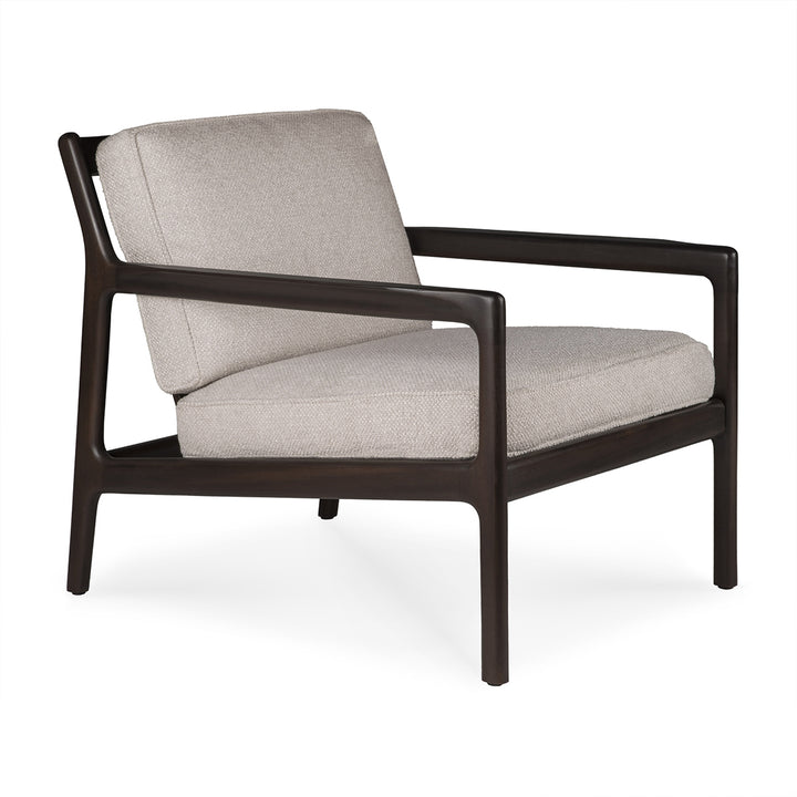Jack Fabric Lounge Chair (Mahogany Dark Brown, Ivory)
