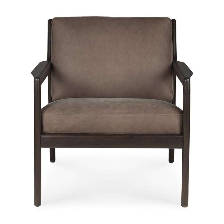 Jack Leather Lounge Chair (Mahogany Dark Brown, Terra Nubuck)
