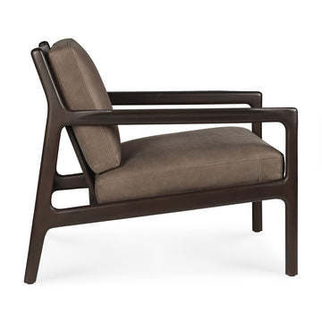 Jack Leather Lounge Chair (Mahogany Dark Brown, Terra Nubuck)